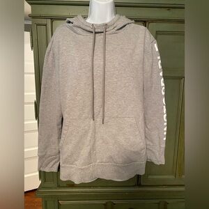 Athleta Gray Hoodie with Unstoppable Sleeve Print
